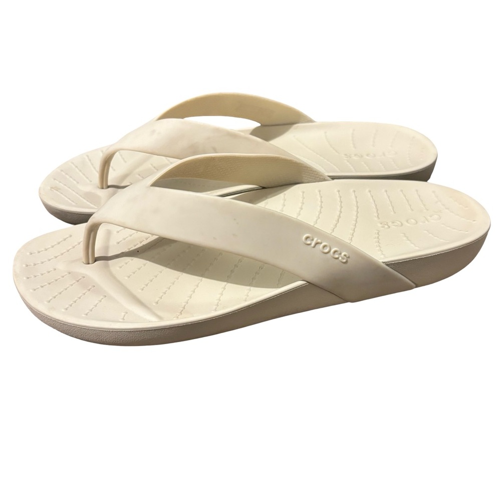 Crocs Womens Thong Sandals Size 7 Flip Flops White
